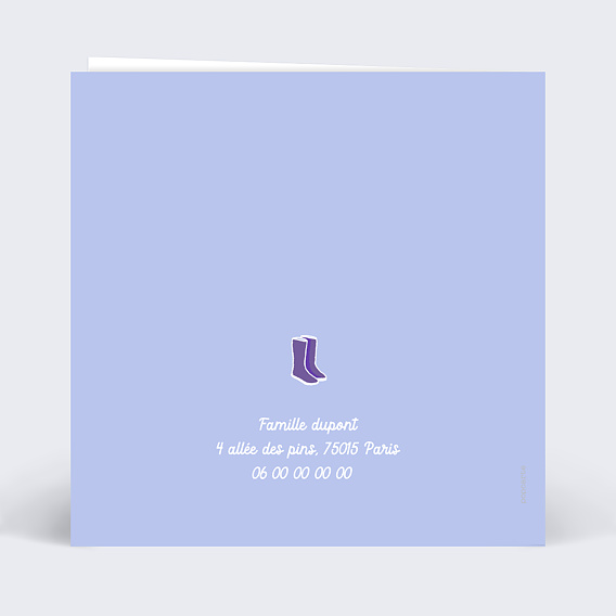 Carte annonce grossesse Famille 2 Enfants Verso