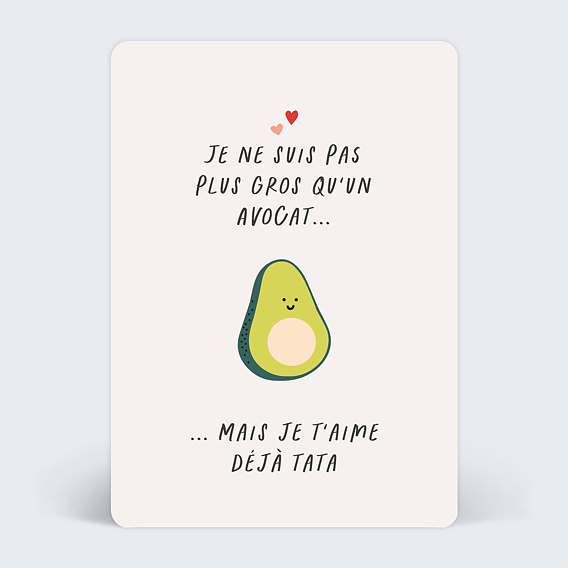 Carte annonce grossesse Avocat Recto