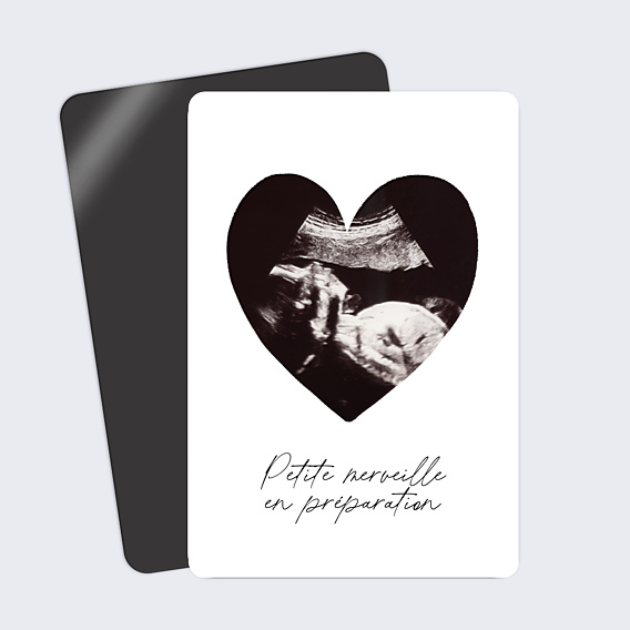 Carte Annonce Grossesse Échographie coeur