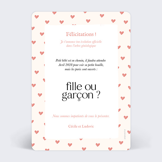 Carte annonce grossesse Promotion Tata Verso