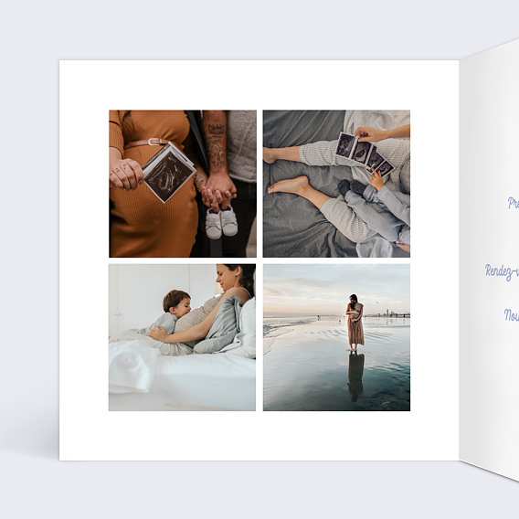 Carte annonce grossesse Famille 2 Enfants Intérieur Gauche