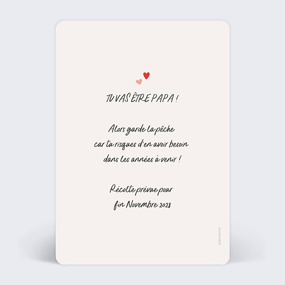 Carte annonce grossesse Cerise Verso