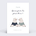 Carte annonce grossesse Jumeaux Oursons