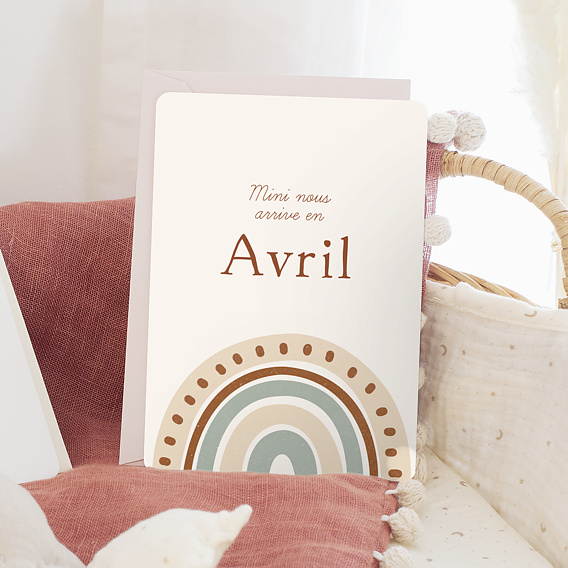 Carte annonce grossesse Petit Arc-en-ciel Après 4