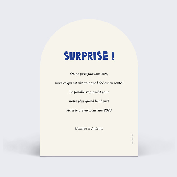 Carte annonce grossesse Cuisson en cours Verso