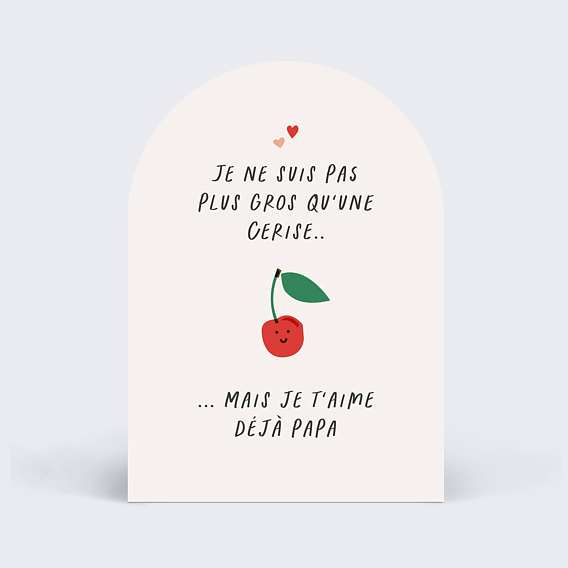 Carte annonce grossesse Cerise