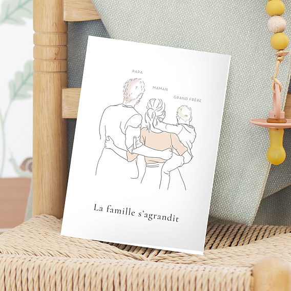 Carte annonce grossesse Illustration Famille Après 4