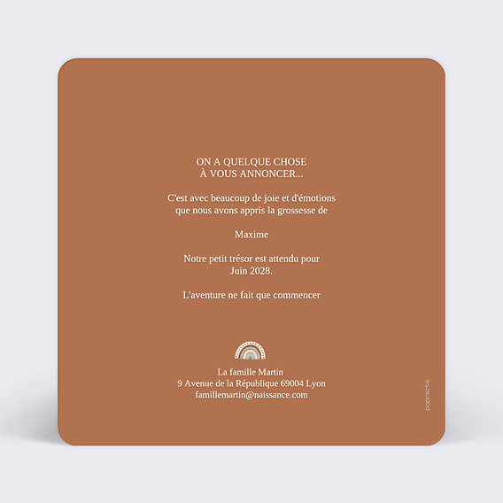 Carte Annonce Grossesse Layette Chataigne