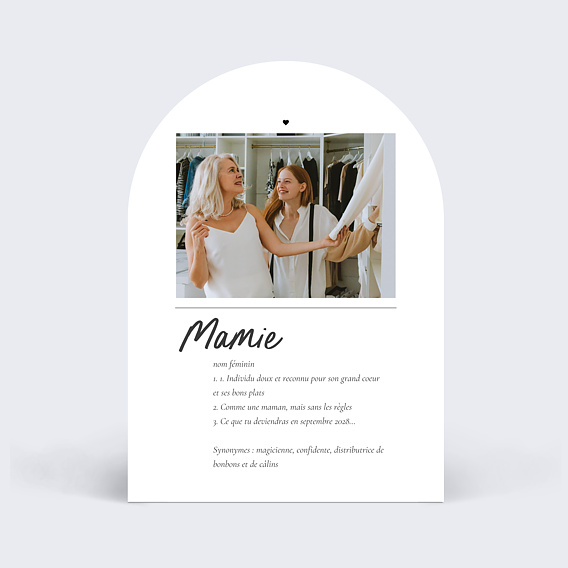 Carte annonce grossesse Définition Mamie