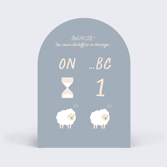 Carte annonce grossesse Humour Rébus