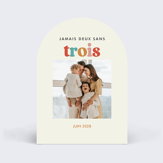 Carte annonce grossesse Troisième enfant