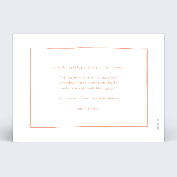 Carte Annonce Grossesse Papa + Maman simple
