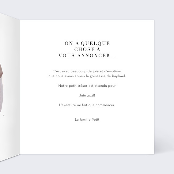 Carte annonce grossesse Constellation Intérieur Droit