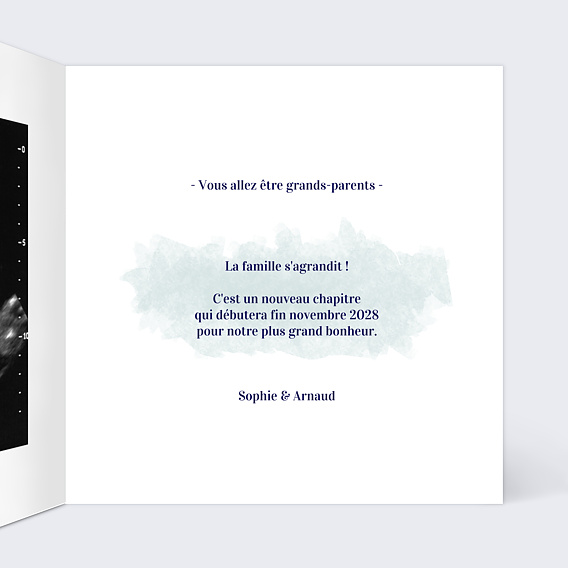 Carte annonce grossesse Linge de Famille Intérieur Droit