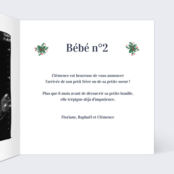 Carte annonce grossesse Poupées Russes Intérieur Droit