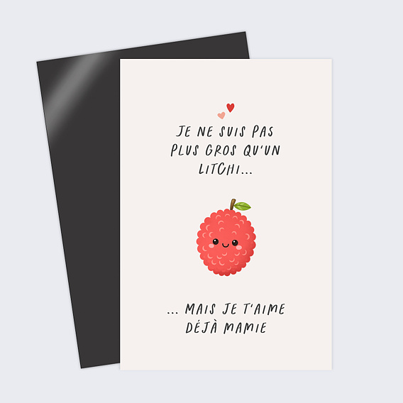 Carte annonce grossesse Litchi