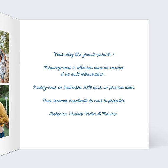Carte Annonce Grossesse Famille à Bottes