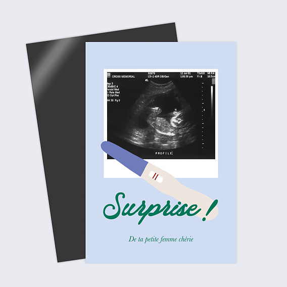 Carte annonce grossesse Test de grossesse