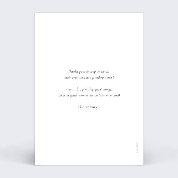 Carte annonce grossesse Définition Papi Verso