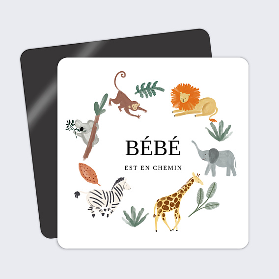 Carte Annonce Grossesse Couronne jungle