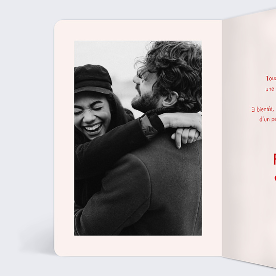 Carte annonce grossesse Cœurs Intérieur Gauche