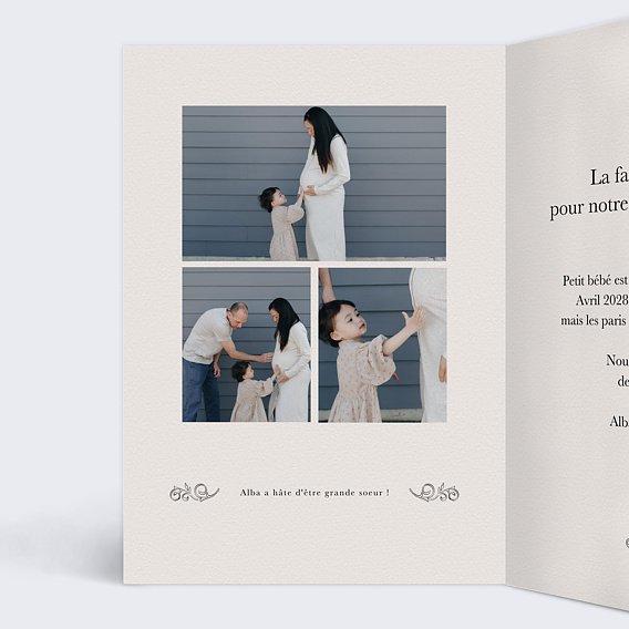 Carte annonce grossesse Journal Intérieur Gauche