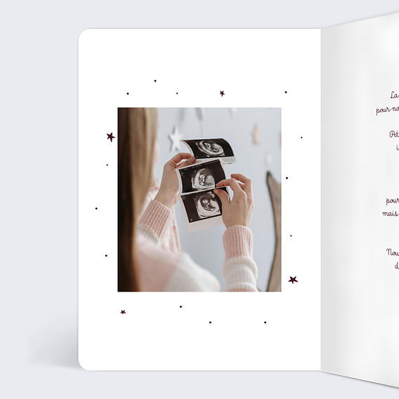 Carte annonce grossesse Passeport Intérieur Gauche