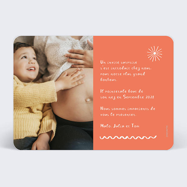 Carte Annonce Grossesse Frère Verso
