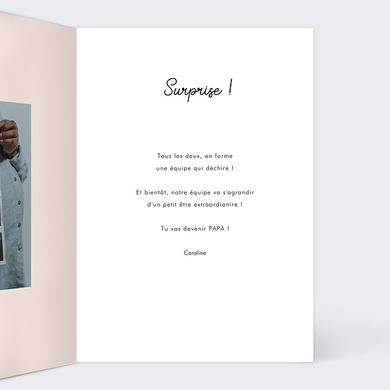 Carte annonce grossesse Surprise Intérieur Droit