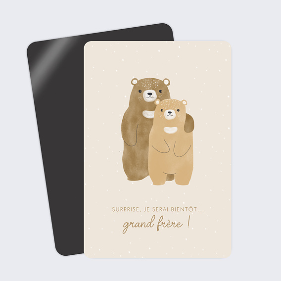 Carte annonce grossesse Frères Ours