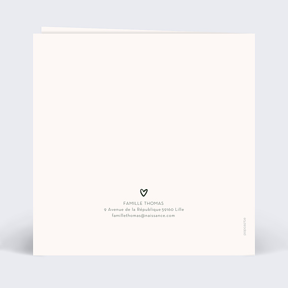 Carte annonce grossesse Dinosaure Verso