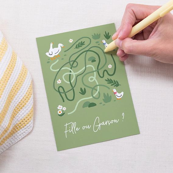 Carte annonce grossesse Labyrinthe fille