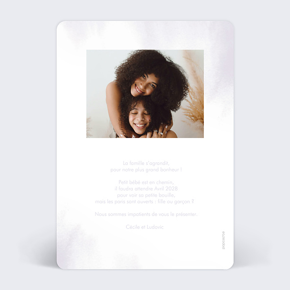 Carte annonce grossesse Tatas Incroyables Verso