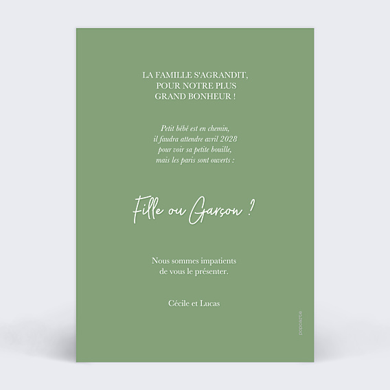Carte Annonce Grossesse Labyrinthe fille