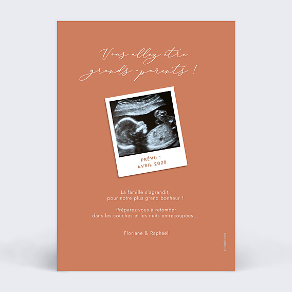 Carte Annonce Grossesse Surprise Typographie