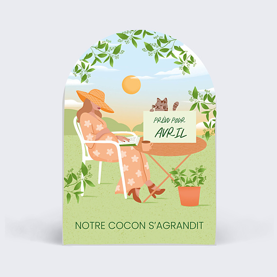 Carte Annonce Grossesse Bourgeon de printemps - Marion Blanc x Popcarte