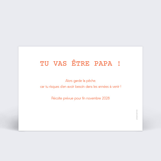 Carte annonce grossesse Pêche Verso