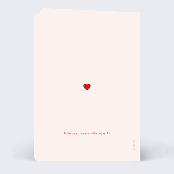 Carte annonce grossesse Cœurs Verso