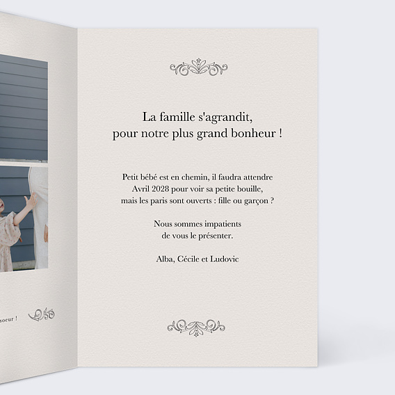 Carte annonce grossesse Journal Intérieur Droit