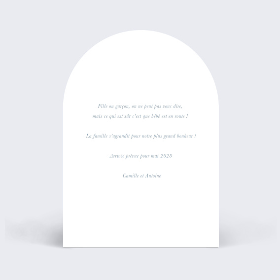 Carte annonce grossesse Cigogne Élégante Verso