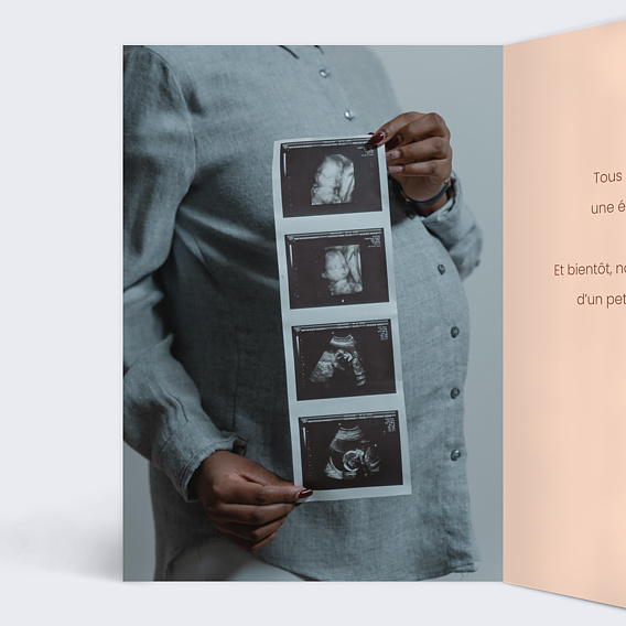 Carte annonce grossesse Dans 200 jours Intérieur Gauche