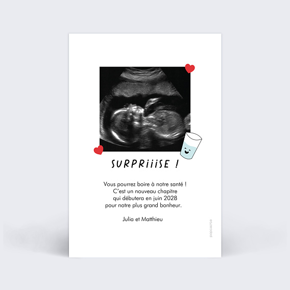 Carte annonce grossesse Humour Alcool Verso