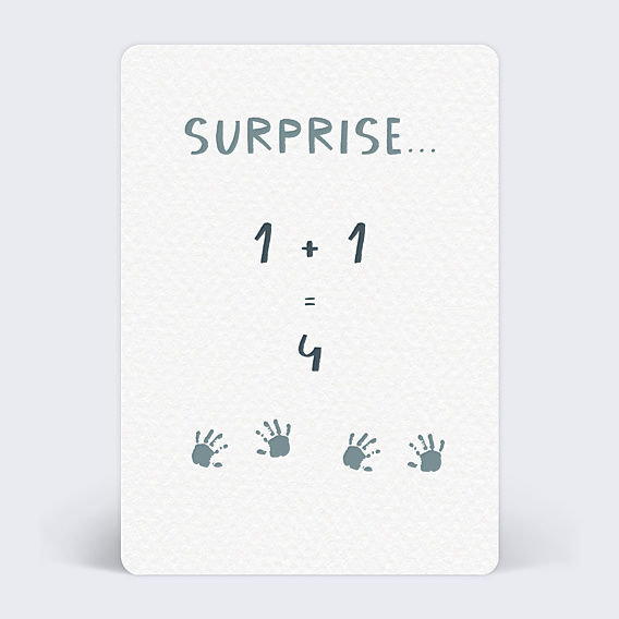 Carte Annonce Grossesse Jumeaux petites mains
