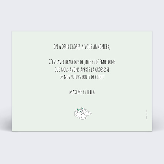 Carte Annonce Grossesse Famille Baskets Enfants