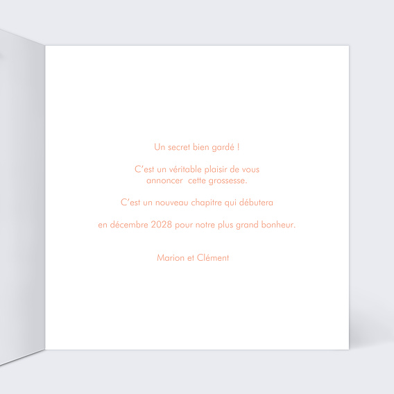 Carte annonce grossesse Petits Fruits Intérieur Droit