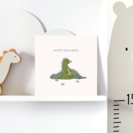 Carte annonce grossesse Dinosaure Après 4