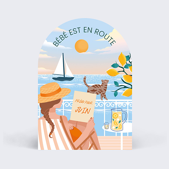 Carte Annonce Grossesse Brise d’été - Marion Blanc x Popcarte