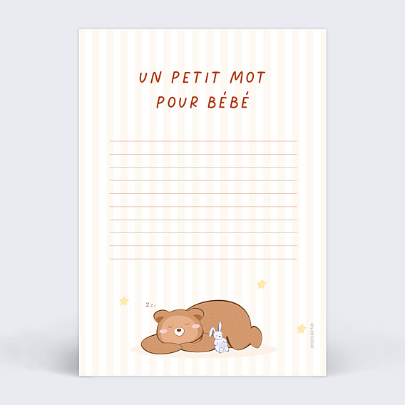 Carte Annonce Grossesse Carte pronostic ourson