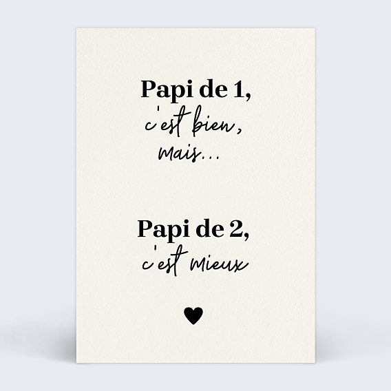 Carte annonce grossesse Papi de 2