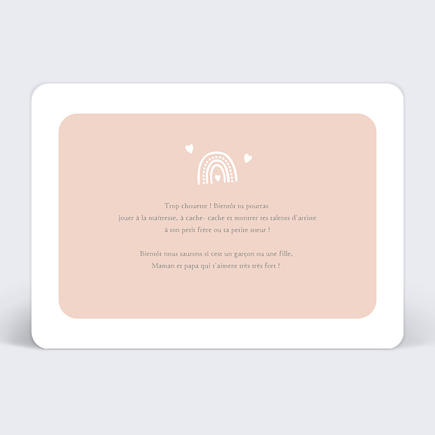 Carte Annonce Grossesse à Relier Grande-Sœur Verso